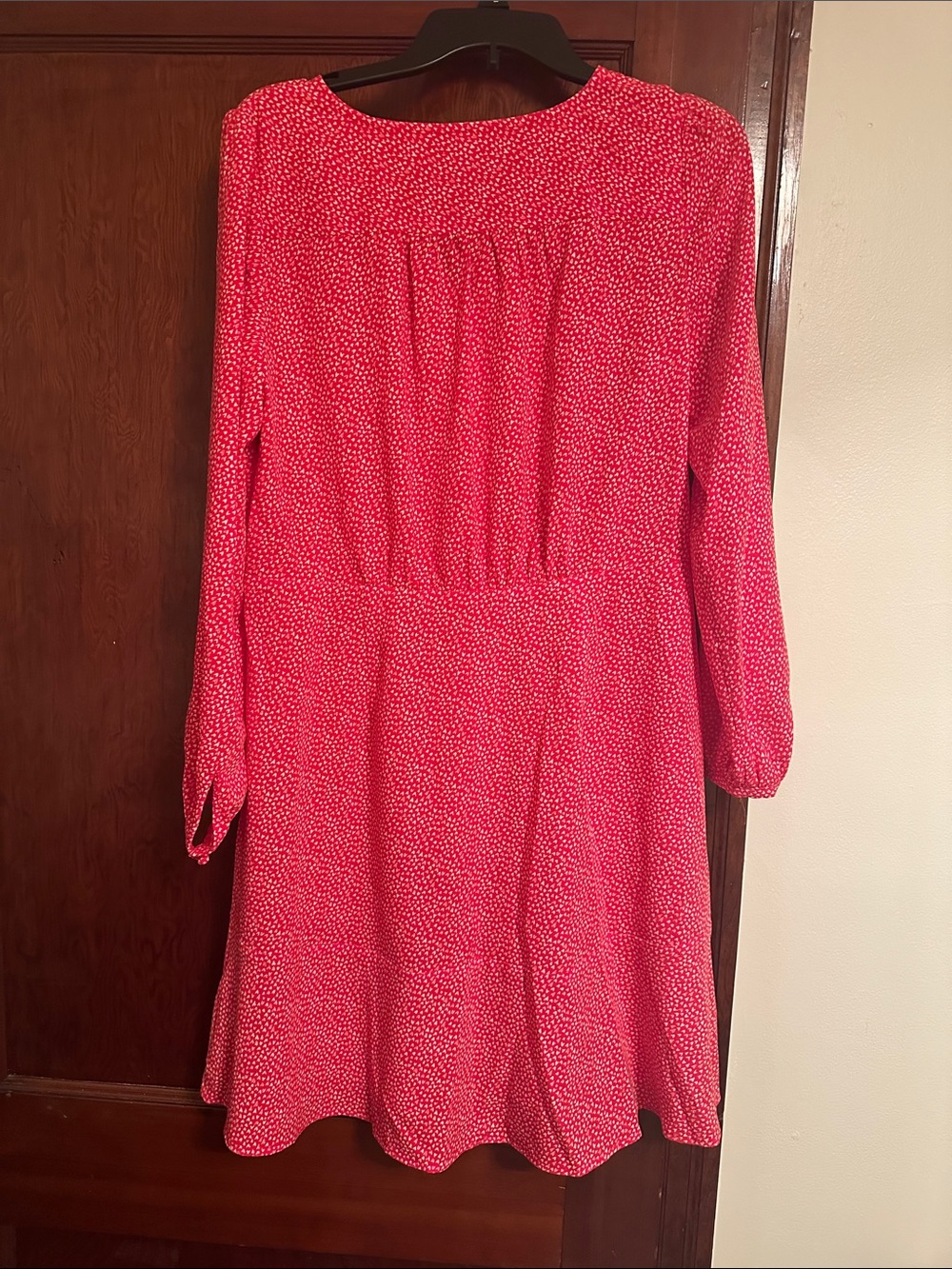 NWT LOFT Women’s Sz 10 Red and White Heart Print Button-Front Fit & Flare Dress - Picture 12 of 14